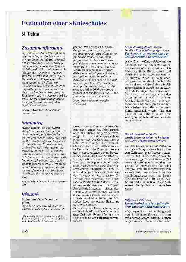 Vorschauseite 1: Evaluation einer Knieschule