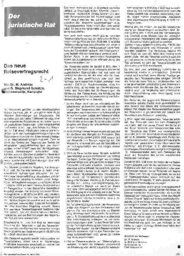 Vorschauseite 1: Das neue Reisevertragsrecht