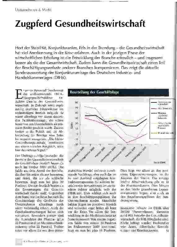 Vorschauseite 1: Zugpferd Gesundheitswirtschaft