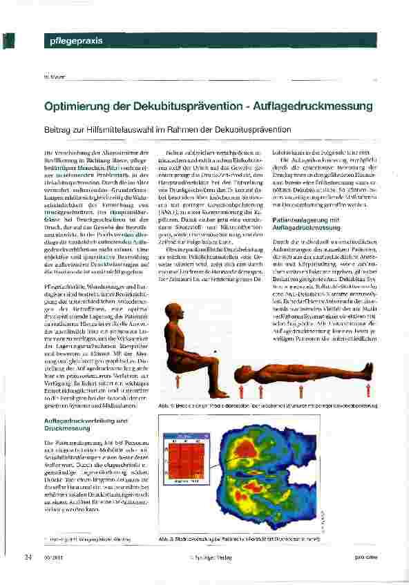 Vorschauseite 1: Optimierung der Dekubitusprävention - Auflagedruckmessung