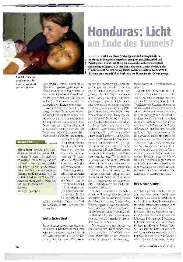 Vorschauseite 1: Honduras. Licht am Ende des Tunnels?