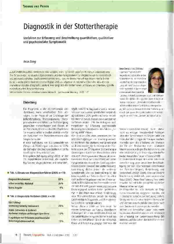 Vorschauseite 1: Diagnostik in der Stottertherapie