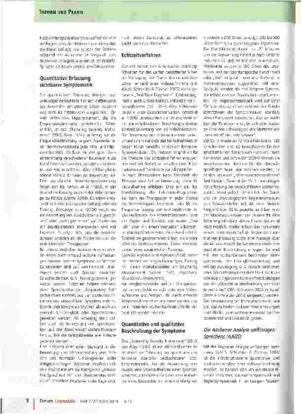 Vorschauseite 3: Diagnostik in der Stottertherapie