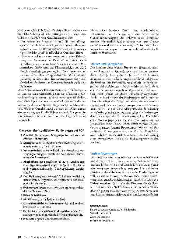 Vorschauseite 2: Die Rolle der Gesundheitspolitik