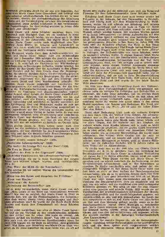 Vorschauseite 4: Gedenkstunde für Oberin Marie Cauer
