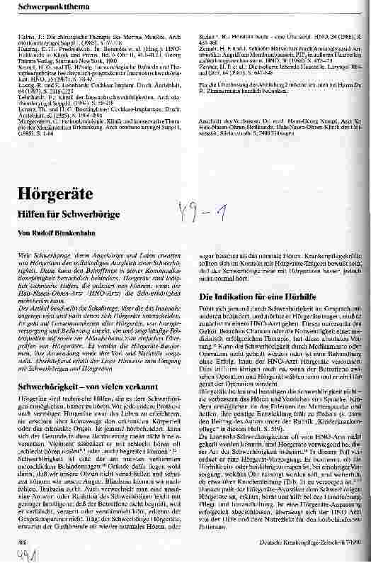 Vorschauseite 1: Hörgeräte - Hilfen für Schwerhörige