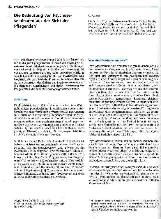 Vorschauseite 1: Die Bedeutung von Psychoseseminaren aus der Sicht der Pflegenden