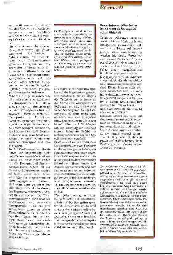 Vorschauseite 4: Kompetenzerwerb in der Psychosomatik Arbeit des Co-Therapeuten - Erwartungen an einen jungen Beruf