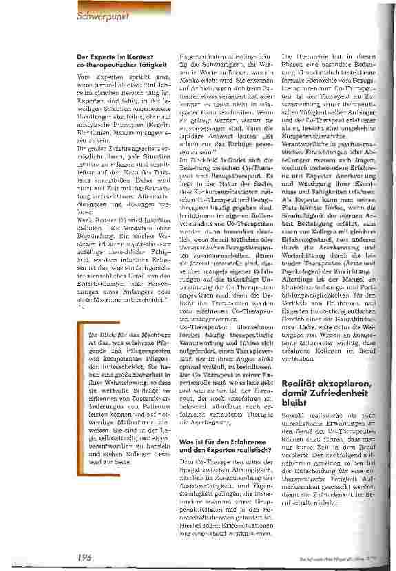 Vorschauseite 5: Kompetenzerwerb in der Psychosomatik Arbeit des Co-Therapeuten - Erwartungen an einen jungen Beruf