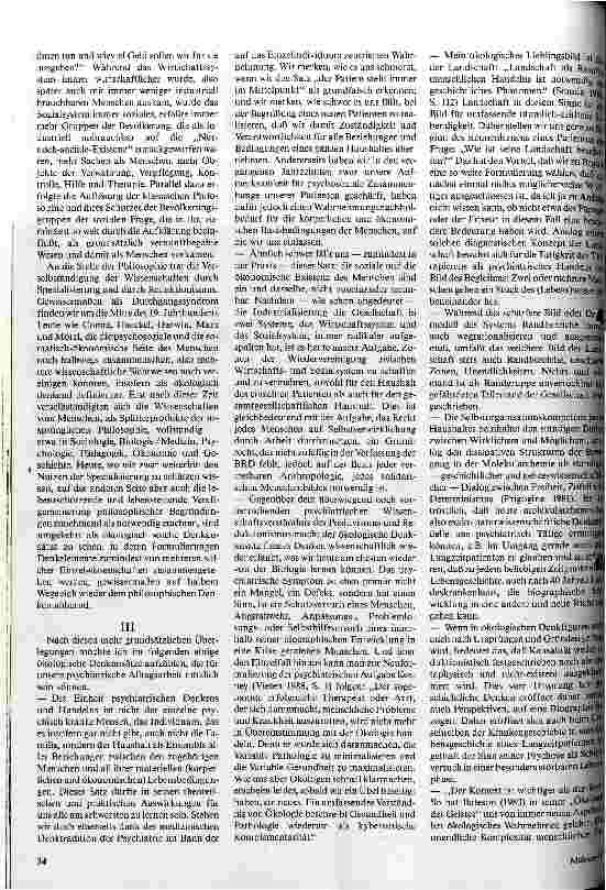 Vorschauseite 3: Vom Psychiater zum Ökiater - Der Beitrag ökologischen Denkens zum Verständnis psychischer Erkrankungen und psychosozialen Handelns