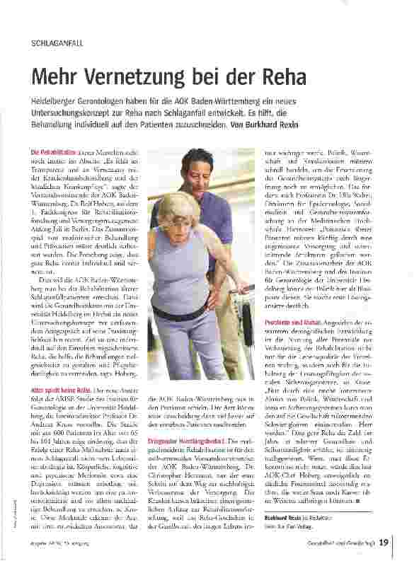Vorschauseite 1: Mehr Vernetzung bei der Reha
