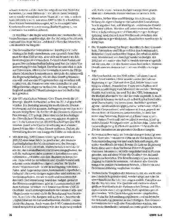 Vorschauseite 2: Die Gesundheitspolitik der neuen Regierung in Großbritannien
