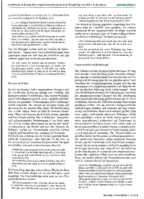 Vorschauseite 5: Atemtherapie im Rahmen eines Gruppeninterventionsprogramms für Angehörige von Kindern im Wachkoma Ergebnisse einer qualitativen Studie