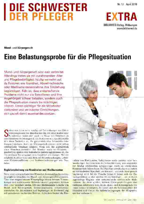 Vorschauseite 1: Eine Belastungsprobe für die Pflegesituation