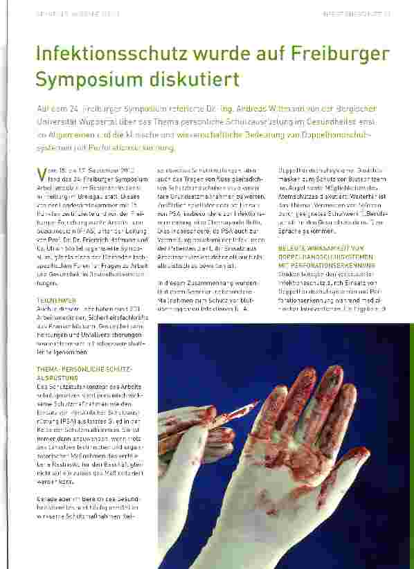 Vorschauseite 1: Infektionsschutz wurde auf Freiburger Symposium diskutiert