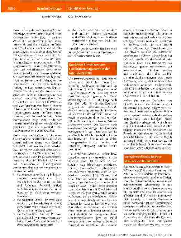 Vorschauseite 4: Intensivmedizinische Peer Reviews: Pragmatischer Weg ins Qualitätsmanagement
