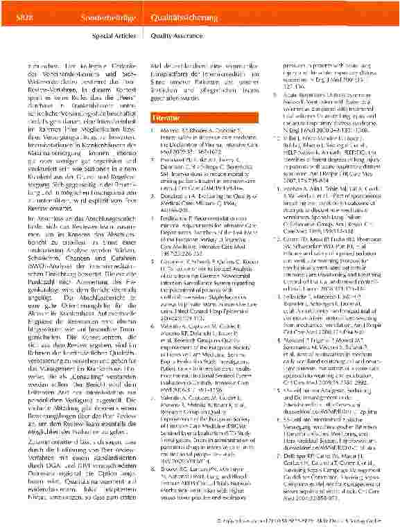 Vorschauseite 6: Intensivmedizinische Peer Reviews: Pragmatischer Weg ins Qualitätsmanagement
