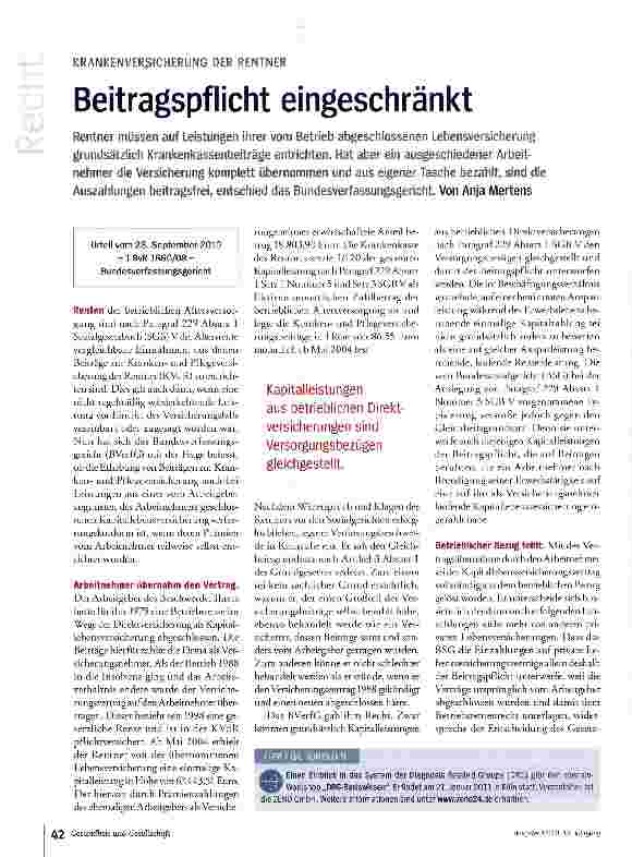 Vorschauseite 1: Beitragspflicht eingeschränkt