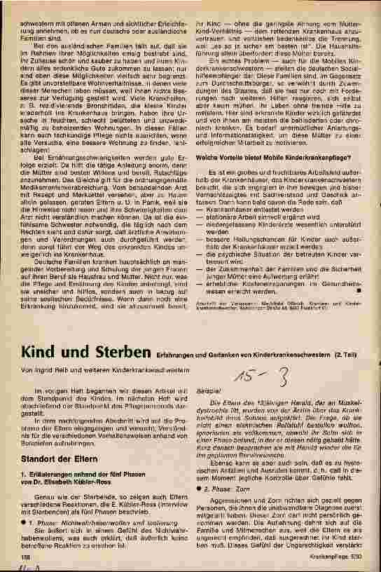 Vorschauseite 1: Kind und Sterben Erfahrungen und Gedanken von Kinderkrankenschwestern (2.Teil)