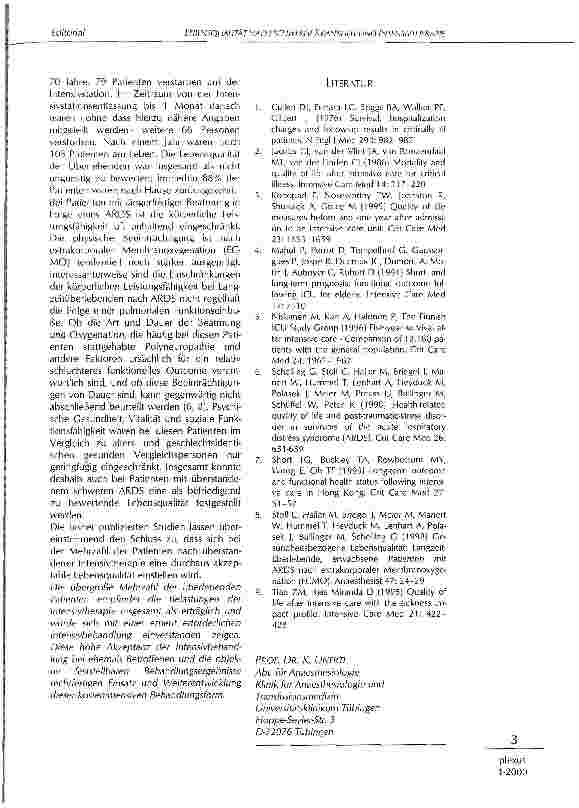 Vorschauseite 2: Lebensqualität nach schwerer Krankheit und Intensivtherapie