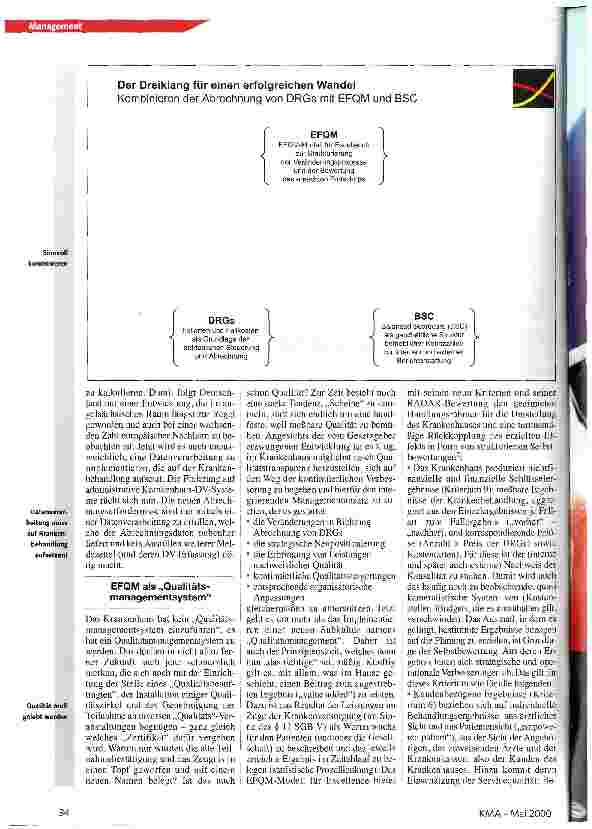 Vorschauseite 3: EFQM, BSC und Umstellung auf DRGs