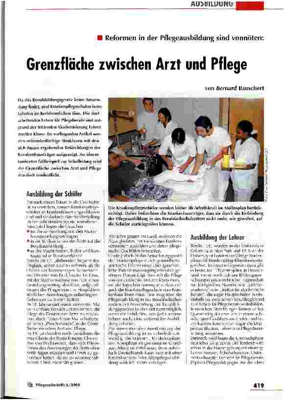 Vorschauseite 1: Grenzfläche zwischen Arzt und Pflege