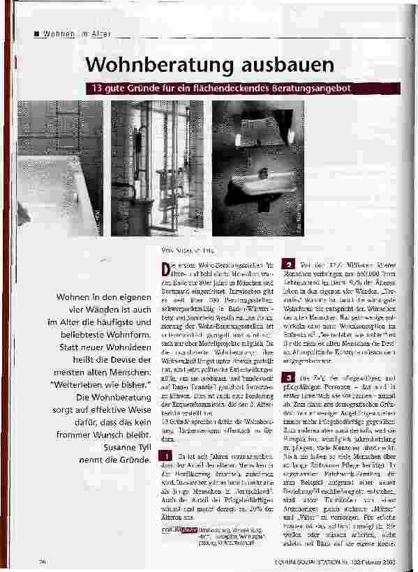 Vorschauseite 1: Wohnberatung ausbauen 13 gute Gründe für ein flächendeckendes Beratungsangebot