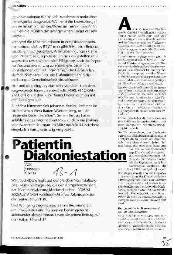 Vorschauseite 1: Patientin Diakoniestation