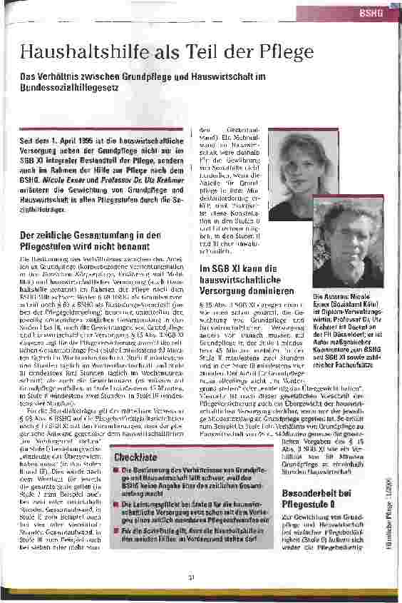 Vorschauseite 1: Haushaltshilfe als Teil der Pflege