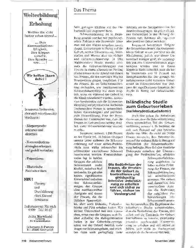 Vorschauseite 5: GEBURTSSCHMERZ AUS PSYCHOSOMATISCHER SICHT