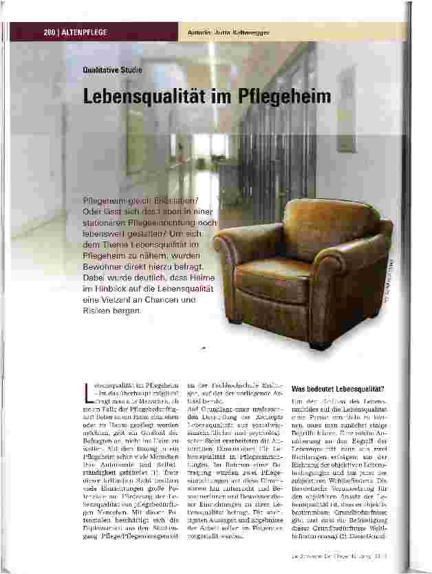 Vorschauseite 1: Lebensqualität im Pflegeheim