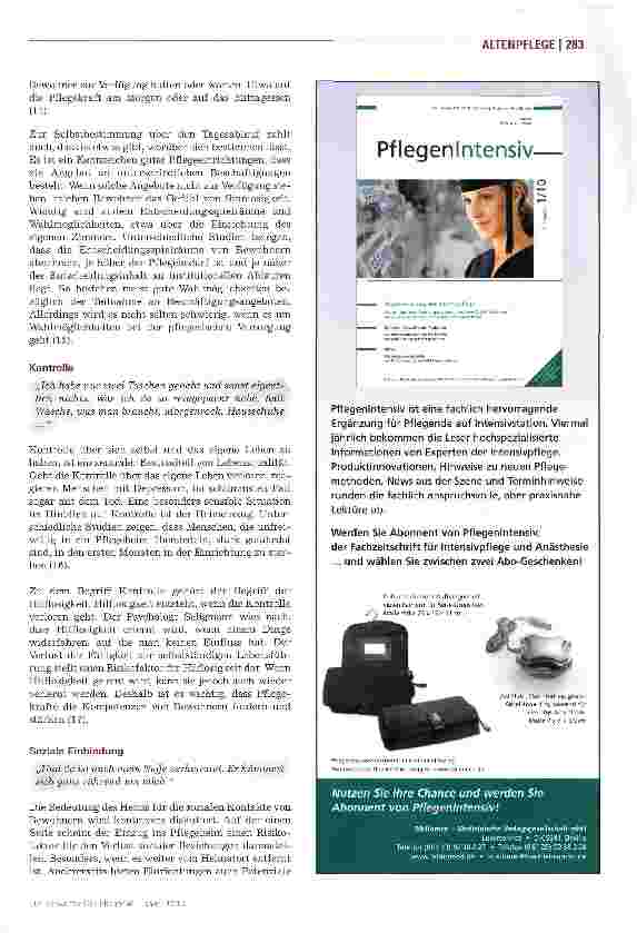 Vorschauseite 4: Lebensqualität im Pflegeheim