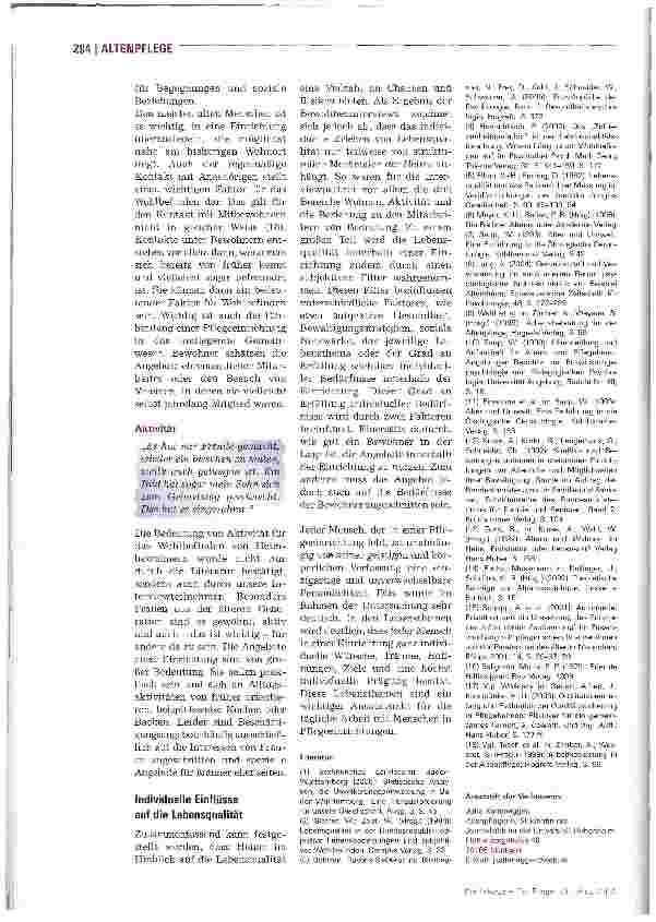 Vorschauseite 5: Lebensqualität im Pflegeheim