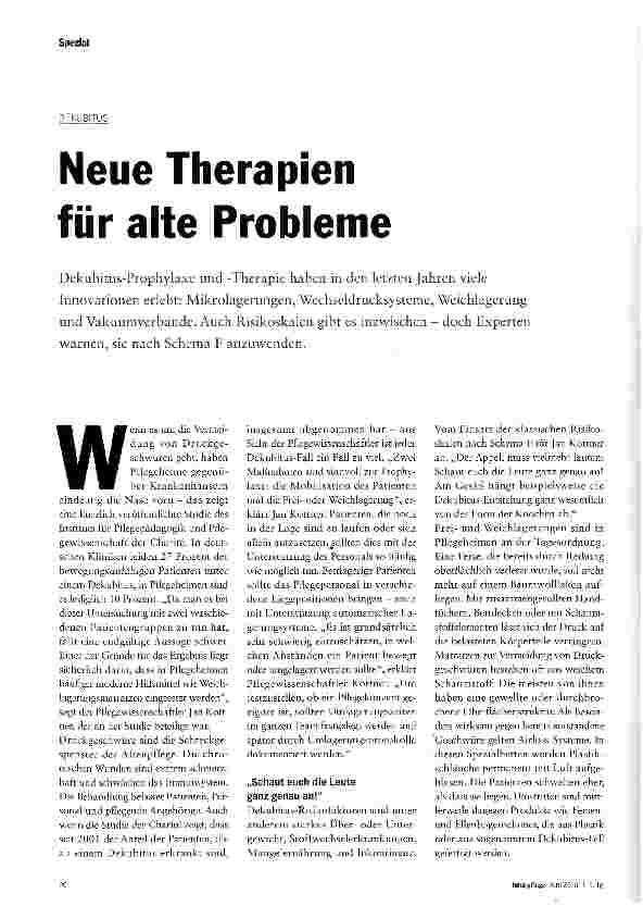 Vorschauseite 1: Neue Therapien für alte Probleme