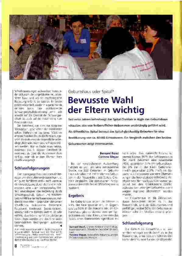 Vorschauseite 1: Bewusste Wahl der Eltern wichtig