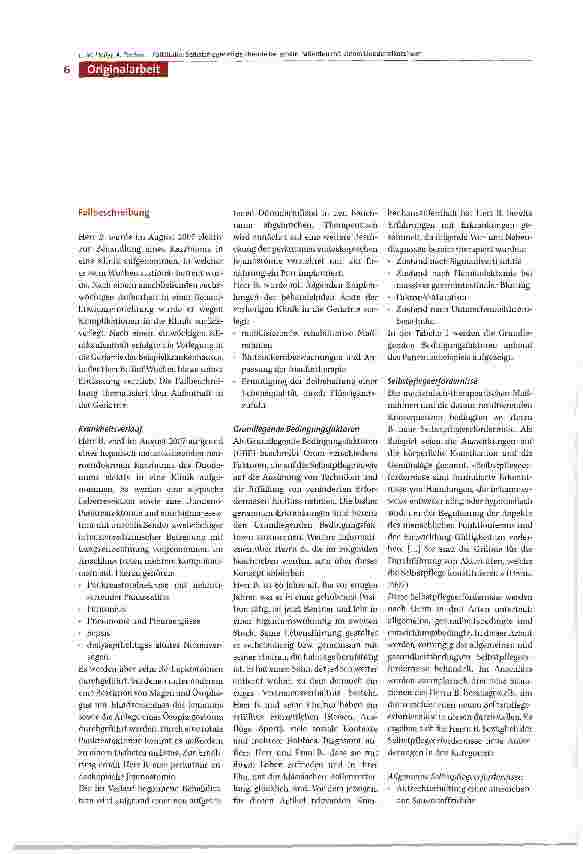 Vorschauseite 2: Fallstudie: Praktische Anwendung der Selbstpflegedefizit-Theorie bei einem Patienten mit neuroendokrinem Karzinom des Duodenums