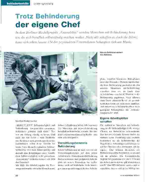 Vorschauseite 1: Trotz Behinderung der eigene Chef