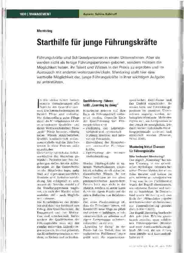 Vorschauseite 1: Starthilfe für junge Führungskräfte