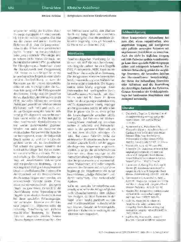 Vorschauseite 3: Perioperative Versorgung des herzkranken Kindes
