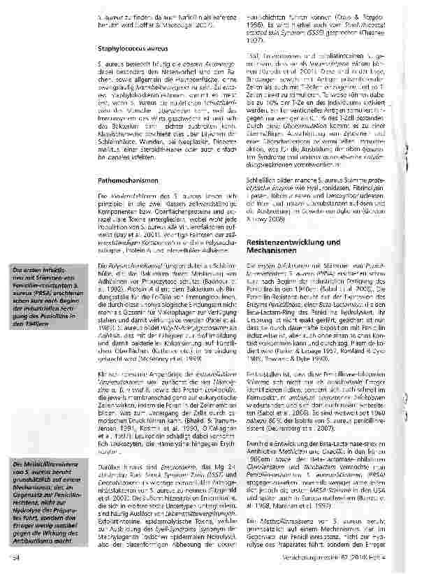 Vorschauseite 2: MRSA - aktuelle Aspekte der Resistenzentwicklung, Pathomechanismen, Epidemiologie und Therapie