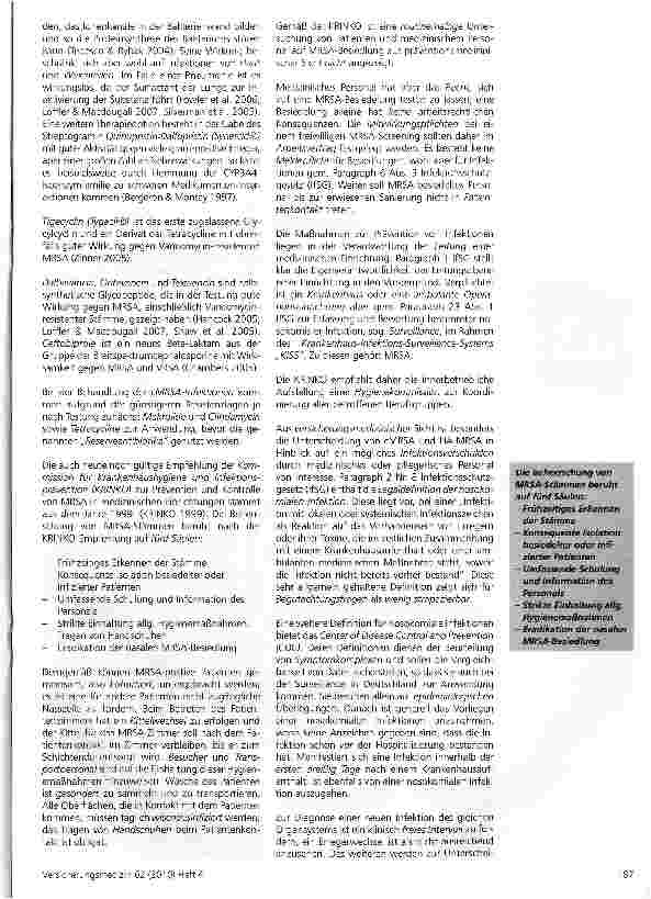 Vorschauseite 5: MRSA - aktuelle Aspekte der Resistenzentwicklung, Pathomechanismen, Epidemiologie und Therapie