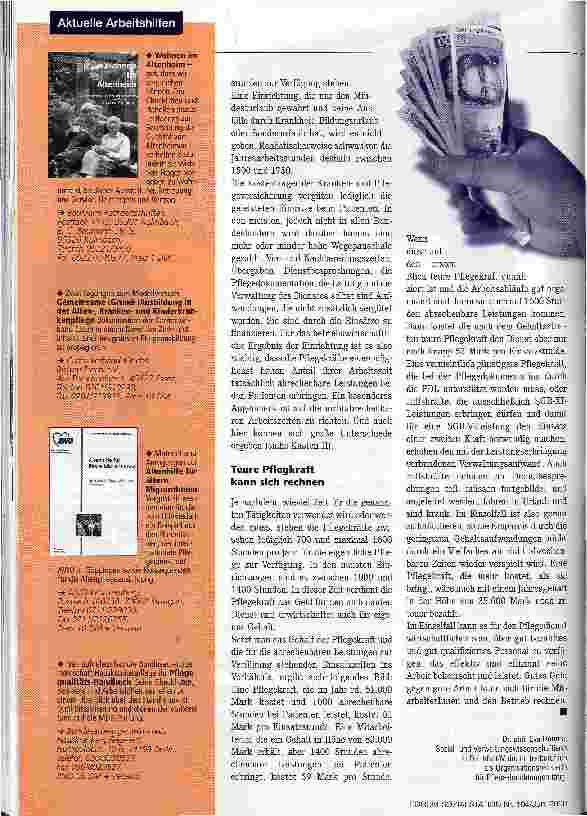 Vorschauseite 3: Beim Preis wirds heiß Was darf und was muss eine Pflegekraft kosten?