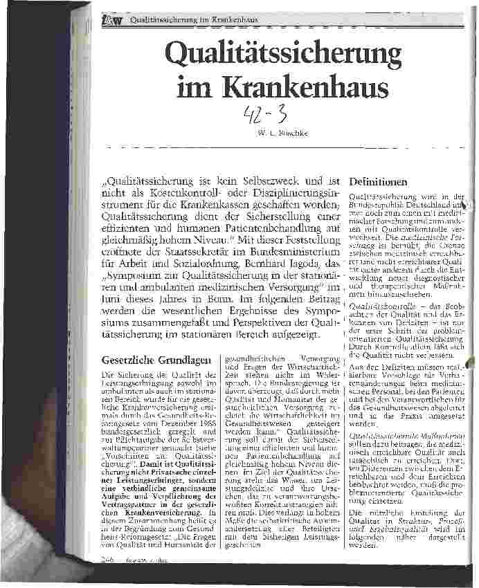 Vorschauseite 1: Qualitätssicherung im Krankenhaus