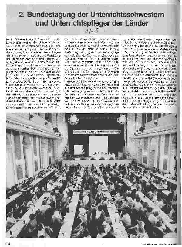 Vorschauseite 1: 2. Bundestagung der Unterrichtsschwestern und Unterrichtspfleger der Länder