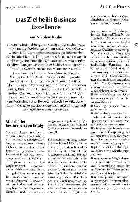 Vorschauseite 1: Das Ziel heißt Business Excellence