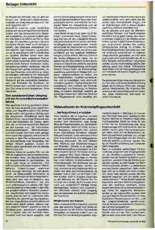 Vorschauseite 3: Zielgerichteter Einsatz neuer Kommunikationsmedien im Krankenpflegeunterricht