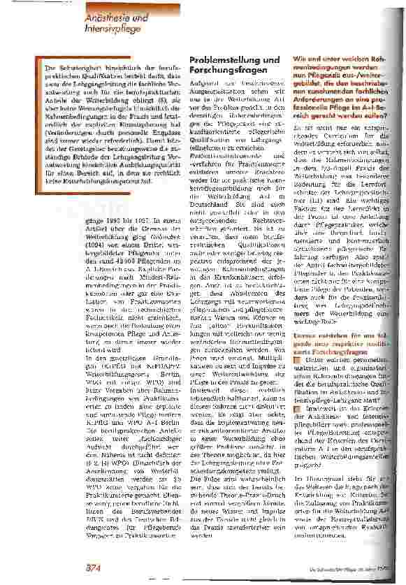 Vorschauseite 3: Die Fachweiterbildung A+I hat ihre Grenzen Untersuchung zu den Möglichkeiten und Grenzen der A+I-Weiterbildung, 1. Teil