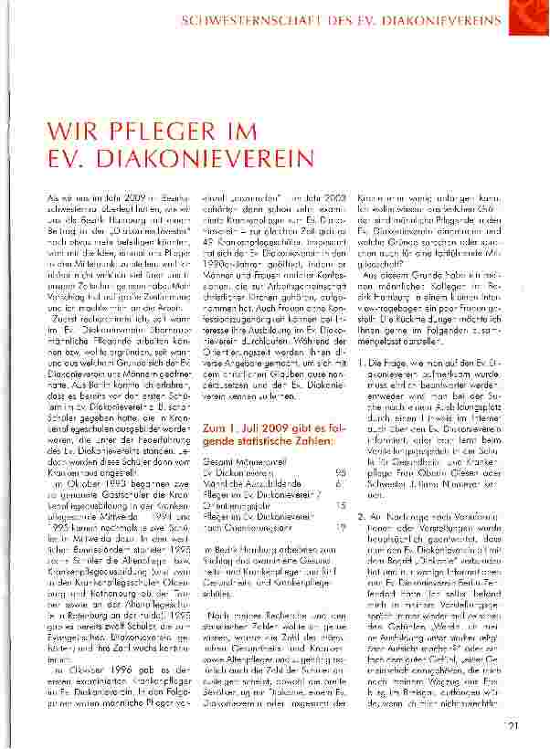 Vorschauseite 1: WIR PFLEGER IM EV. DIAKONIEVEREIN