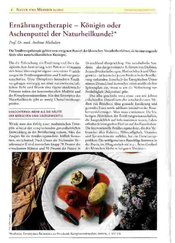 Vorschauseite 1: Ernährungstherapie - Königin oder Aschenputtel der Naturheilkunde?