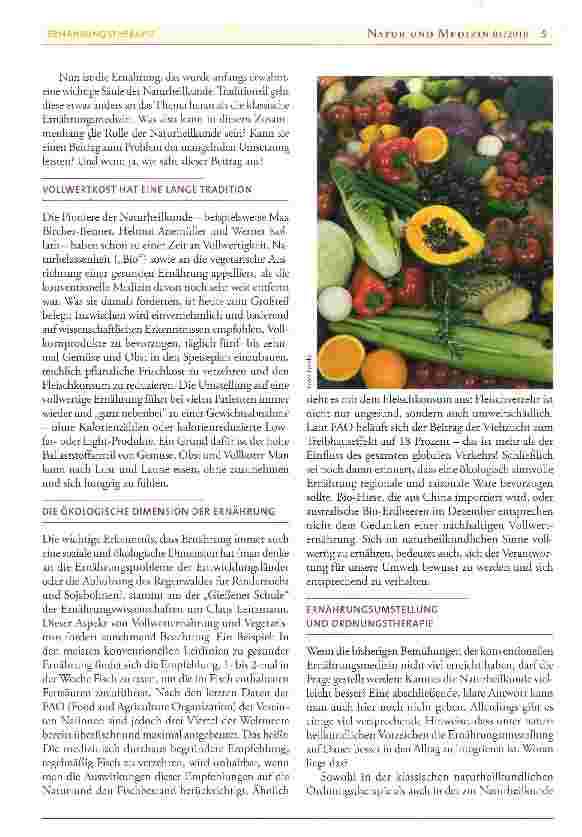 Vorschauseite 2: Ernährungstherapie - Königin oder Aschenputtel der Naturheilkunde?